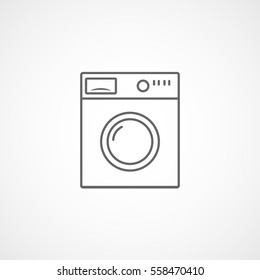 Washing Machine Washer Line Icon On White Background