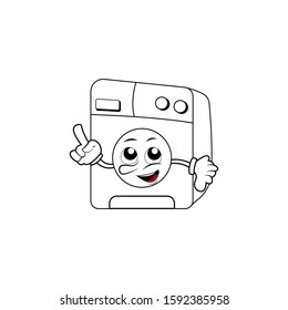 Washing machines cartoon illustration. Design template vector