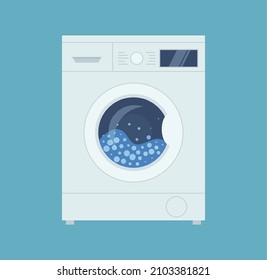 Washing machines. Flat vector illustration. EPS 10