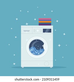 Lavadoras. Ilustración vectorial plana. EPS 10