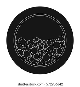 Washing mashine icon in black style isolated on white background. Cleaning symbol stock vector illustration.