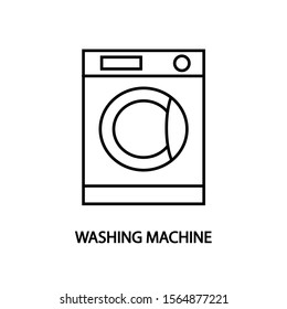 Washing mashine line icon.Laundry. Appliances.