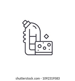 Washing means linear icon concept. Washing means line vector sign, symbol, illustration.