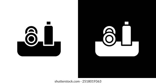 Washing plate icon Flat fill set collection