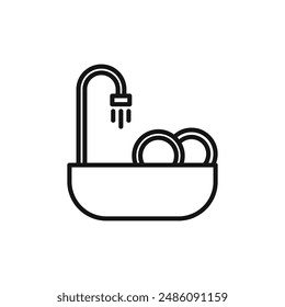 Washing plate icon logo sign vector outline