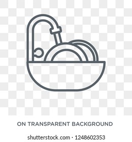 Washing plate icon. Trendy flat vector Washing plate icon on transparent background from Cleaning collection. High quality filled Washing plate symbol use for web and mobile