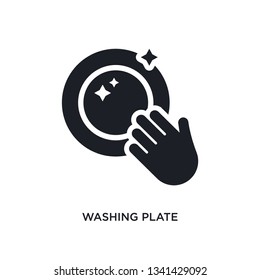 washing plate isolated icon. simple element illustration from cleaning concept icons. washing plate editable logo sign symbol design on white background. can be use for web and mobile