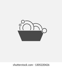 Washing plates vector icon