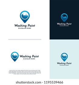 Washing point logo designs template