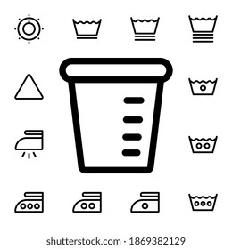 Washing powder flat vector icon in laundry pack