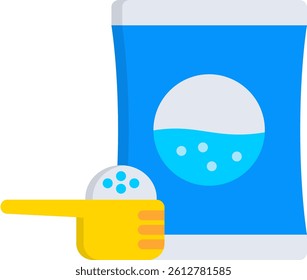 Washing Powder Icon Flat Vector Illustration