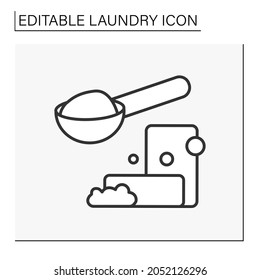  Washing powder line icon. Foam and soap for washing clothes. Laundry service concept. Isolated vector illustration.Editable stroke