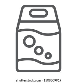 Washing powder line icon, laundry and housekeeping, laundry detergent sign, vector graphics, a linear pattern on a white background, eps 10.