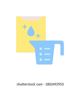 Icono de medición del polvo de lavado. Icono de lavandería de elemento vector de color simple para ui y ux, sitio web o aplicación móvil
