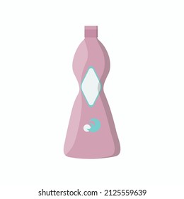 Washing powder packaging. Liquid detergent. Gel. A bottle of detergent in the washing machine. Laundry. Household chemicals. Vector illustration. Means for washing, cleaning.