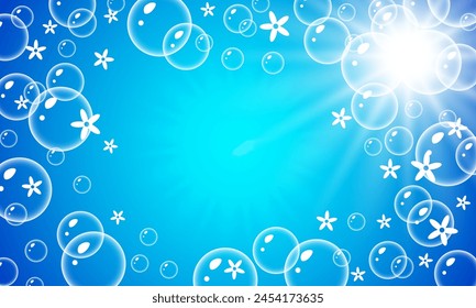 Washing powder. Super clean. Soap bubbles, foam. Detergent design. Detergent powdery, detergent cleaner, sample detergent. Powder to wash clothing. Soap ultra clean design