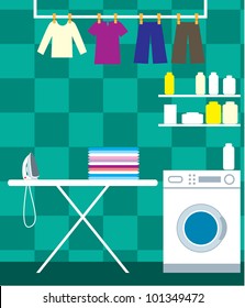 Washing room. vector