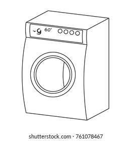 Washing, single icon in outline style.Washing, vector symbol stock illustration web.