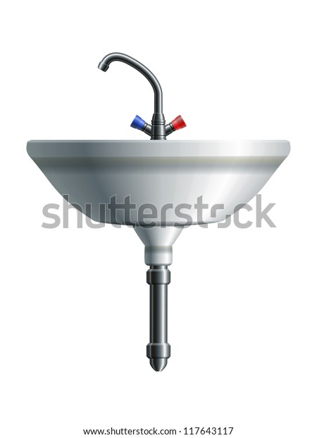 Washing Sink Front View Metal Pipe Stock Vector (Royalty Free ...