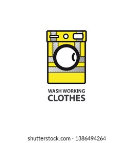 Washing special work clothes logo. Washing machine logo. Laundry logo