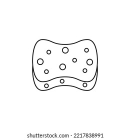 Icono de la esponja de lavado en el icono de estilo de línea, aislado en el fondo blanco
