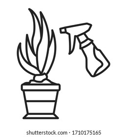 Washing and spraying black line icon. Pictogram for web page, mobile app, promo. UI UX GUI design element. Editable stroke