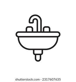 Washing Stand Outline Icon Vector Illustration