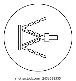 Washing the surface under high pressure use water deck cleaning icon in circle round black color vector illustration image outline contour line thin style