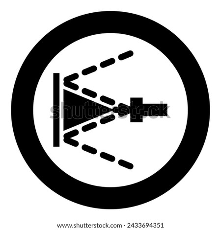Washing the surface under high pressure use water deck cleaning icon in circle round black color vector illustration image solid outline style