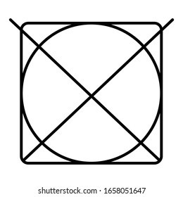 Washing Symbol Of A Cross Over A Circle In A Square  icon eps10