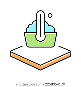 washing temperature fabrics properties color icon vector. washing temperature fabrics properties sign. isolated symbol illustration