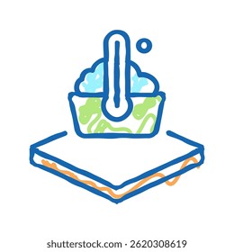 vetor de esboço de ícone de doodle de propriedades de tecidos de temperatura de lavagem. símbolo isolado ilustração