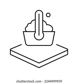washing temperature fabrics properties line icon vector. washing temperature fabrics properties sign. isolated contour symbol black illustration