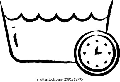 Ilustración del vector dibujado a mano de la temperatura de lavado