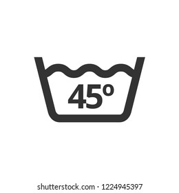 Washing temperature icon in thick outline style. Black and white monochrome vector illustration.
