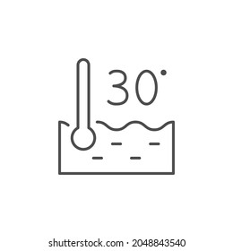 Washing temperature line outline icon
