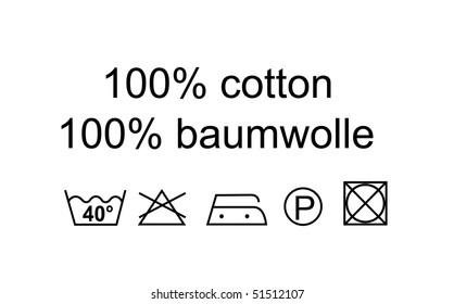 washing / textile symbols on white background