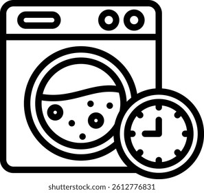 Washing Time Icon Outline Vector Illustration