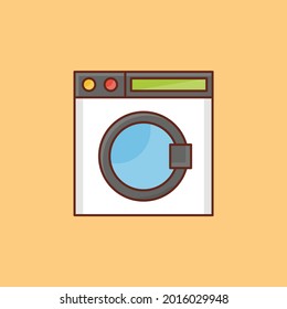 washing vector flat color icon