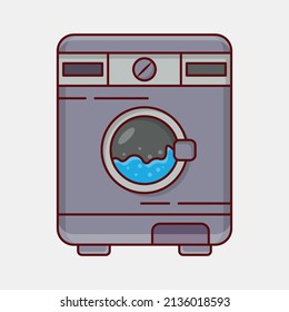 ilustración de lavado Vector en un fondo transparente. Símbolos de calidad superior. Iconos planos de línea vectorial para el diseño de conceptos y gráficos. 