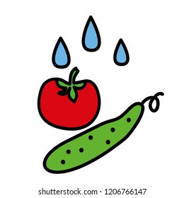 Washing vegetables icon. Vector illustration. Cooking concept