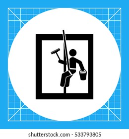 Washing window as Cleaning Concept Icon