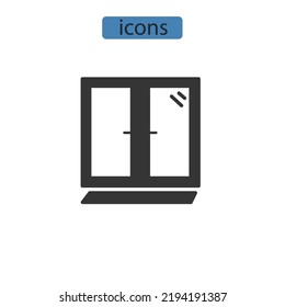 washing windows icons  symbol vector elements for infographic web