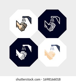 
Washing Your Hands Icon Logo Vector Illustration. with four styles, outline, filled outline, flat and glyph. template for website and company