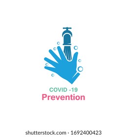 Washing your hands. prevention methods Covid-19, virus corona template vector