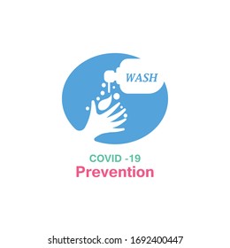 Washing your hands. prevention methods Covid-19, virus corona template vector