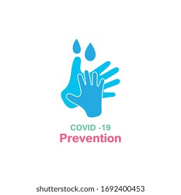 Washing your hands. prevention methods Covid-19, virus corona template vector