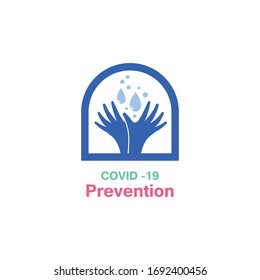 Washing your hands. prevention methods Covid-19, virus corona template vector