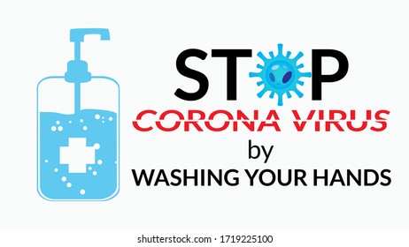 washing your hands stop corona virus. vector illustration. hand sanitizer