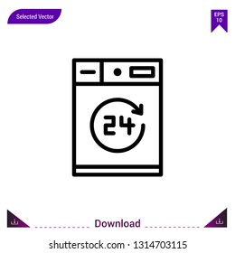 washing-machine laundry vector icon. Best modern, simple, isolated,laundry. flat icon for website design or mobile applications, UI / UX design vector format

